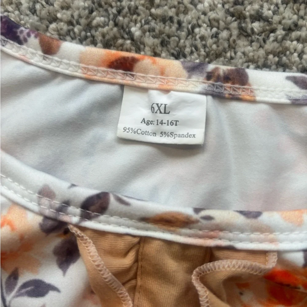 Floral Dress and‎ Ruffle Pants Set